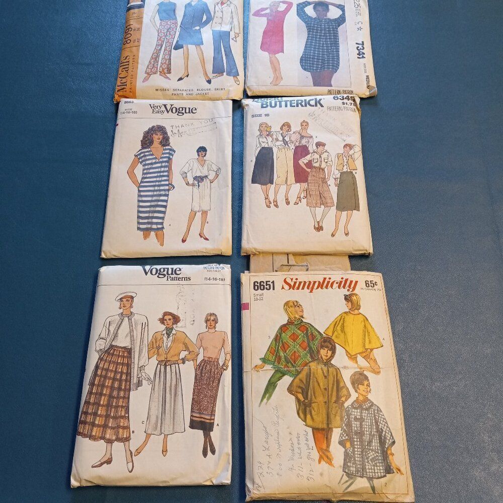 Vintage Patterns Adult Sizes Cottagecore Grandmacore Sewing Patterns